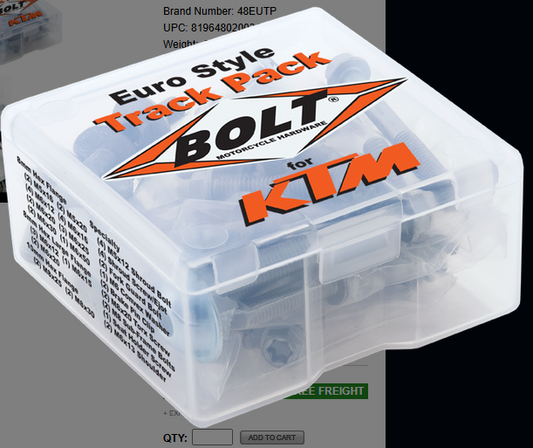 BOLT EURO STYLE TRACK PACK II